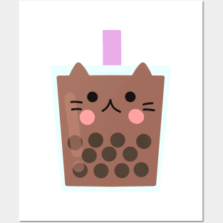 Cat Boba Tea Posters and Art